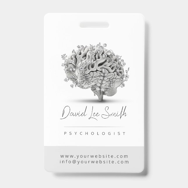 Badge Psychologue / Neurologue Minimaliste (Front)