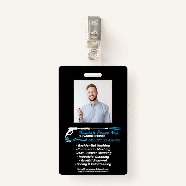 Badge Puissance de lavage de pression photo Super nettoy (Devant avec clip)