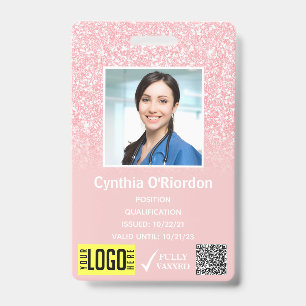 Badge QR Code Barres à Code Photo ID Personnel Pai