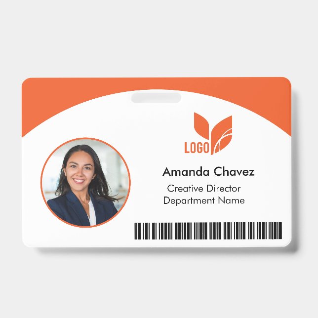 Badge QR Code de barre ID de photo d'employé (Avant)