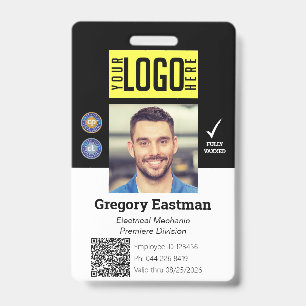 Badge QR Code de la carte d'identité photo de l'employé 
