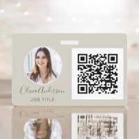 QR Code Earth Tone Carte de visite photo