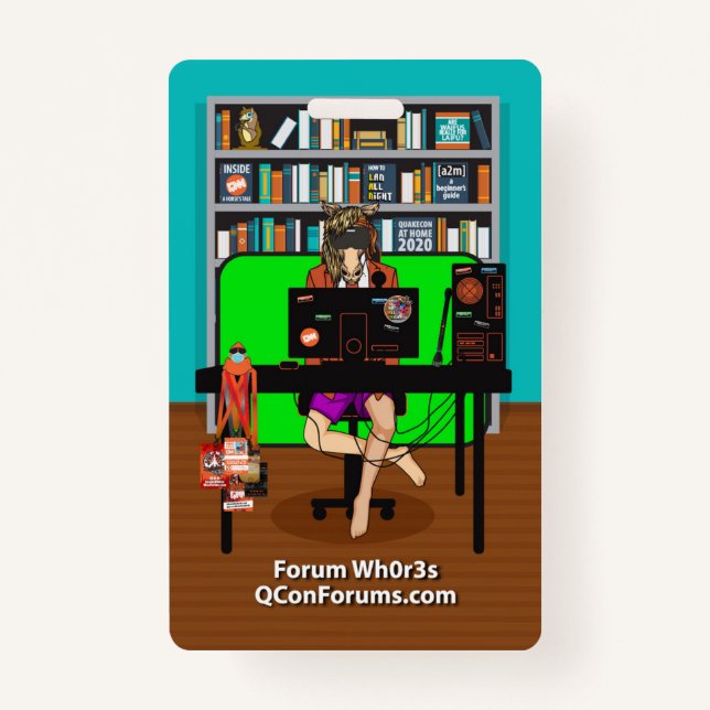 Badge Quakecon 2020 Forum Wh0r3s (Devant)