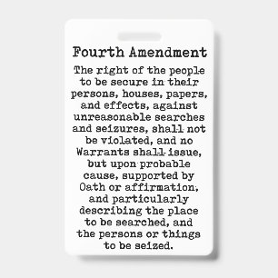 Badge Quatrième amendement - Constitution des États-Unis