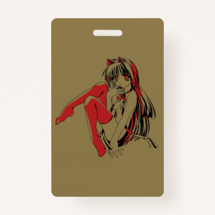 Badge R & B Manga, Neko Catgirl Furry Loli Anime