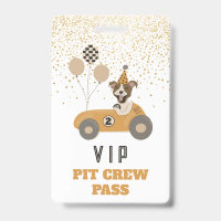 Race Car Chiens Garçons Anniversaire Fête VIP Pass