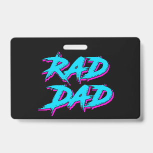 Badge Rad Papa Retro 80's