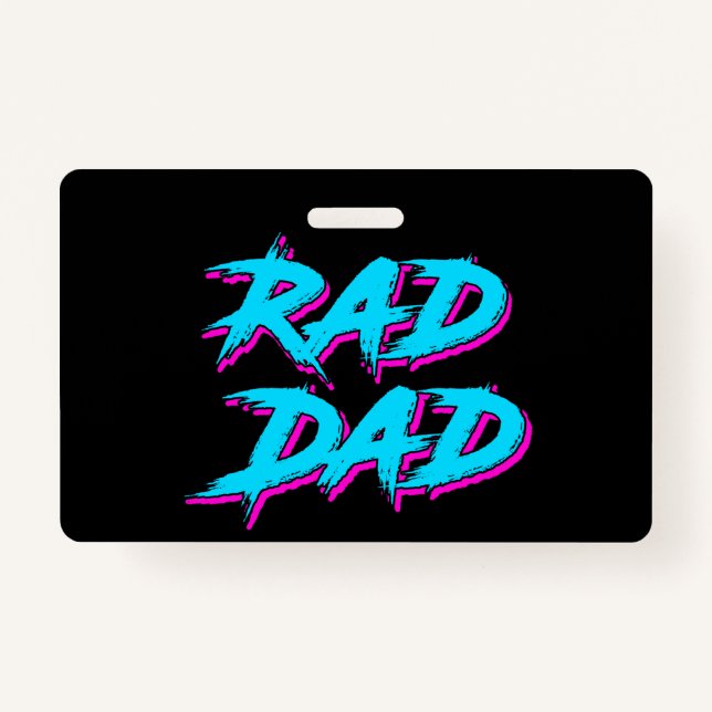 Badge Rad Papa Retro 80's (Devant)