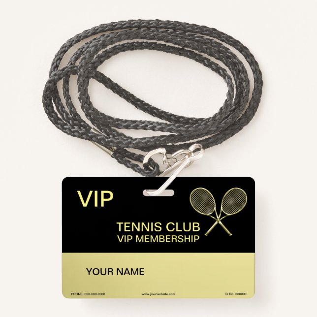 Badge Raquette de tennis (Devant avec lanière)