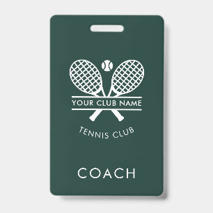 Badge Raquettes de Tennis sur Mesure Motif Coach Nom du