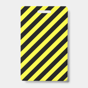 Badge Rayures diagonales jaune et noir