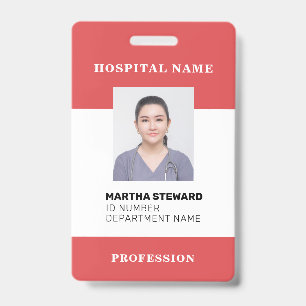 Badge Red Hospital Nurse Médicale Employé Compagnie phot