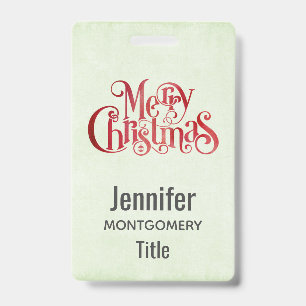 Badge Red Joyeux Noël Typographie Festive Police