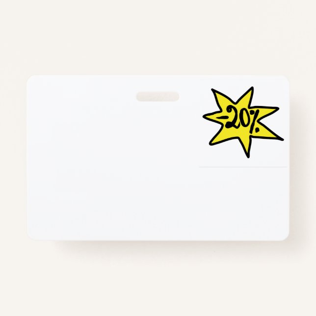 Badge Remise de 20%. Promotion, bonus, affaires, prix    (Devant)