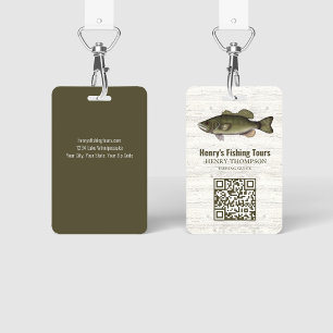 Badge Résort de pêche commercial Code QR personnalisé