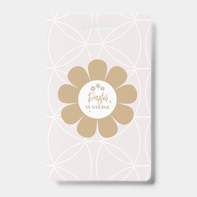 Badge Rétro Élégant Rose Pâle Entreprise (Avant)
