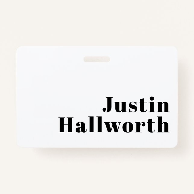 Badge Rétro Moderne Nom minimum ou Modèle d'entreprise (Devant)