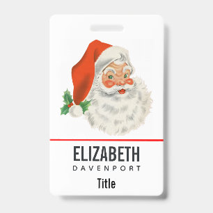 Badge Rétro Vintage Joyeux Père Noël Noël