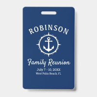 Réunion de famille d'ancre nautique bleu marine et