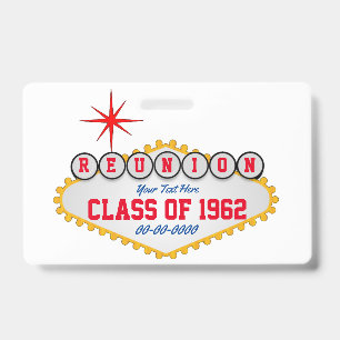 Badge Réunion de style Las Vegas Personnaliser 