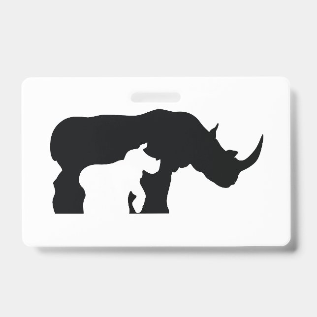 Badge Rhino noir et blanc (Avant)