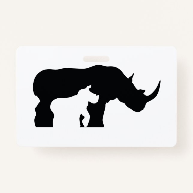 Badge Rhino noir et blanc (Devant)