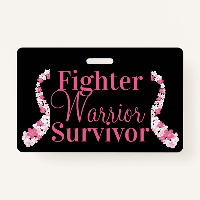 Badge Ribbon pour cancer du sein rose infirmière personn (Devant)