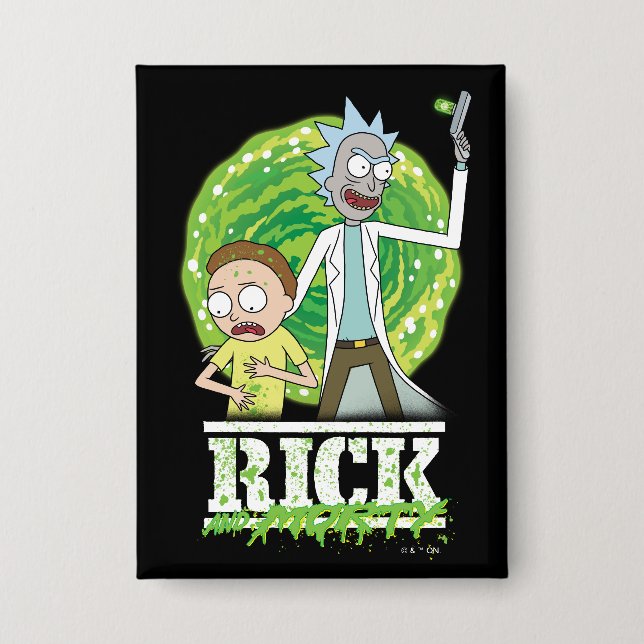 Badge RICK ET MORTY™ | Éclat vert (Recto)