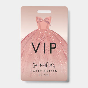 Badge Robe de script moderne pour Sweet 16 anniversaire 