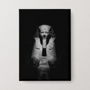 Badge Roi pharaon noir et blanc