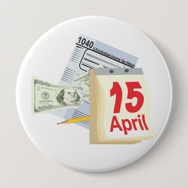 Badge Rond 10 Cm 15 avril - (Devant)