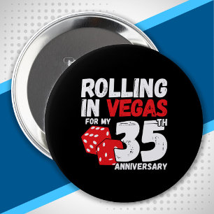 Badge Rond 10 Cm 35e anniversaire de mariage Voyage à Las Vegas