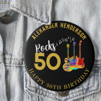 50e anniversaire Nom Guitares Musique Rock 50