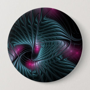 Badge Rond 10 Cm Abstrait Imaginaire coloré fractal