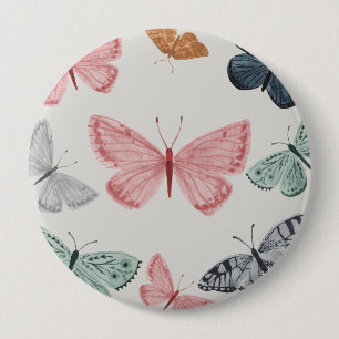 Badge Rond 10 Cm Accessoires de fête papillon bohème