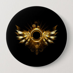 Badge Rond 10 Cm Ailes steampunk