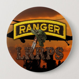 Badge Rond 10 Cm Airborne Rangers Veterans Vets LRRP