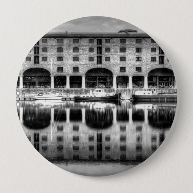 Badge Rond 10 Cm Albert Dock Liverpool (Devant)