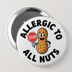 Badge Rond 10 Cm Alerte contre les allergies