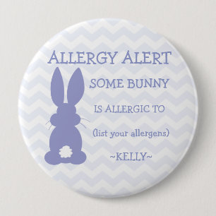 Badge Rond 10 Cm Alerte personnalisée d'allergie alimentaire de