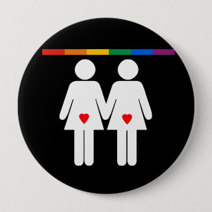 Badge Rond 10 Cm Amants lesbiens -