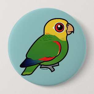 Badge Rond 10 Cm Amazone Jaune-dirigée