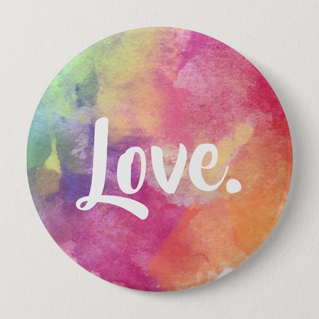 Badge Rond 10 Cm Amour. - Bouton (Devant)