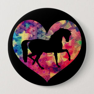 Badge Rond 10 Cm Amour des chevaux