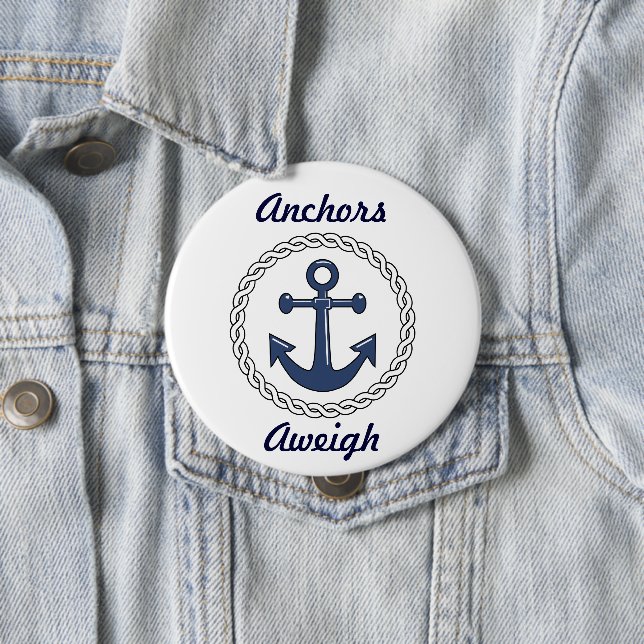 Badge Rond 10 Cm Ancres Aweigh (En situation)