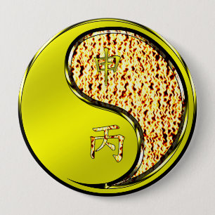 Badge Rond 10 Cm Année du singe du feu