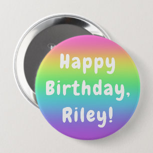 Badge Rond 10 Cm Anniversaire de l'arc-en-ciel personnalisé