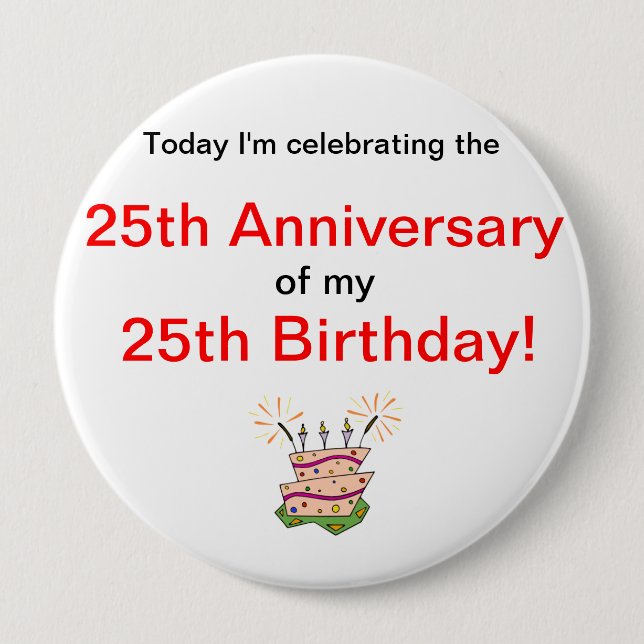 Badge Rond 10 Cm Anniversaire de naissance (Devant)