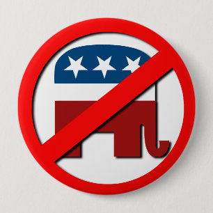 BADGE ROND 10 CM ANTI-ELEPHANT/ANTI-REPUBLICAN