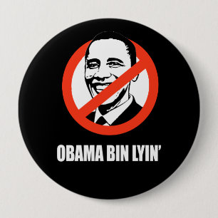 Badge Rond 10 Cm Anti-Obama - obama bin lyin'